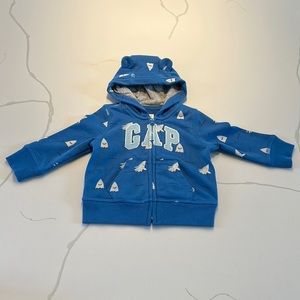 NWOT Gap Baby zipper up hoodie blue sharks size 6 - 12 months